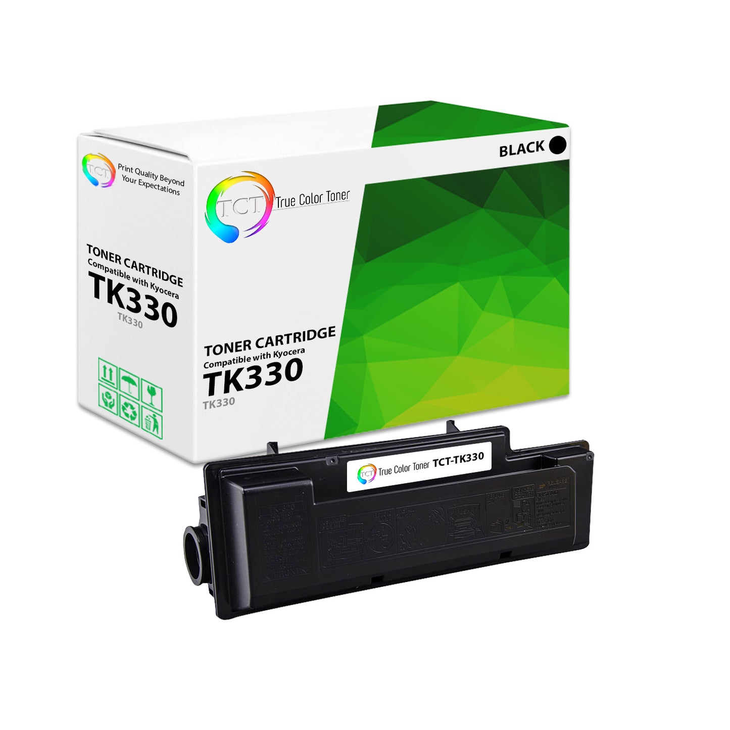 TCT Compatible Toner Cartridge Replacement for the Kyocera TK-330 TK-332 Series - 1 Pack Black