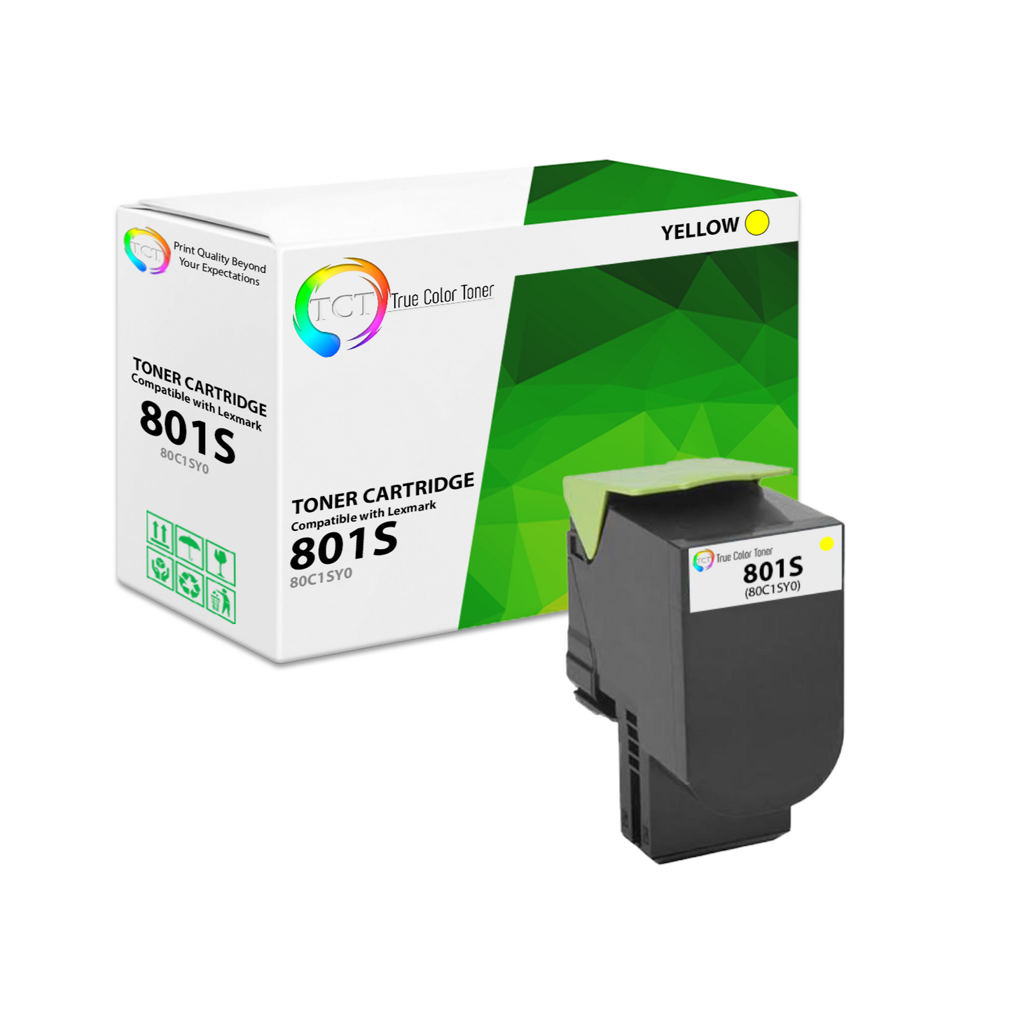 TCT Remanufactured HY Toner Cartridge Replacement for the Lexmark 801S Series - 1 Pack Yellow