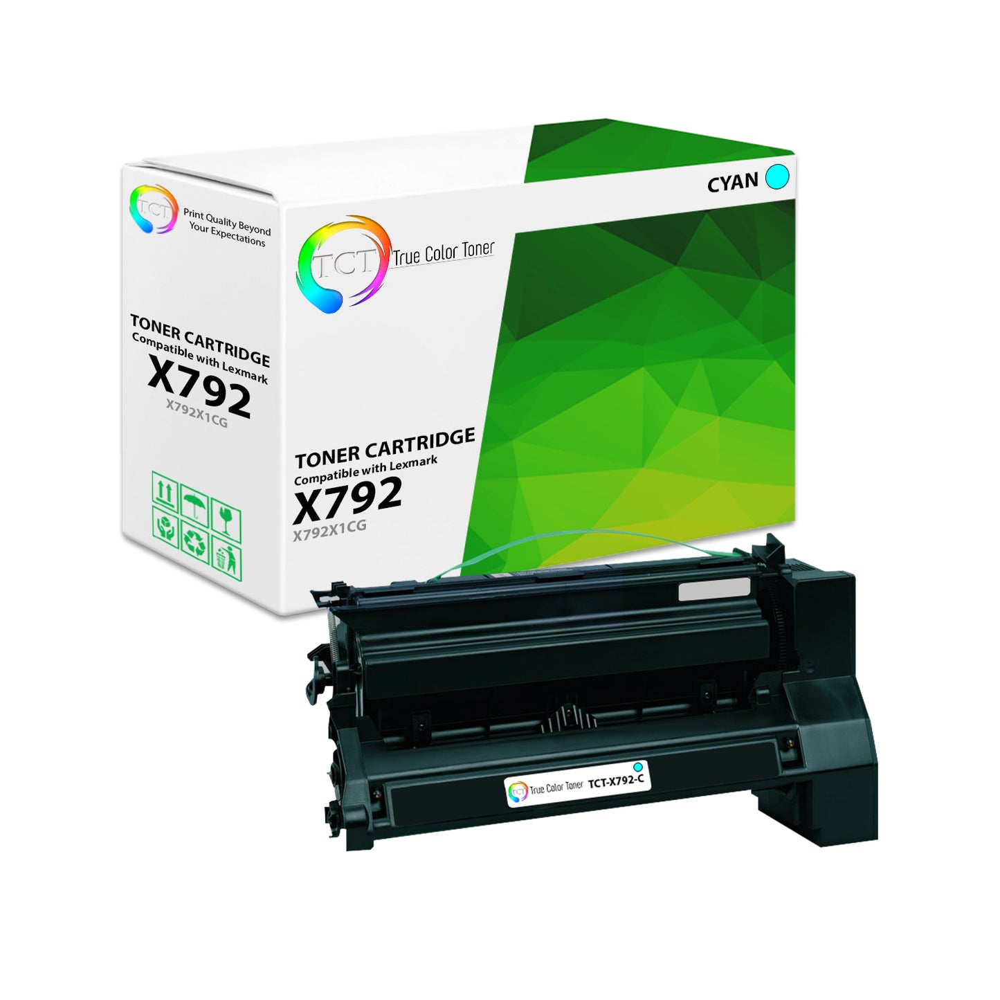 TCT Remanufactured Extra HY Toner Cartridge Replacement for the Lexmark X792 Series - 1 Pack Cyan