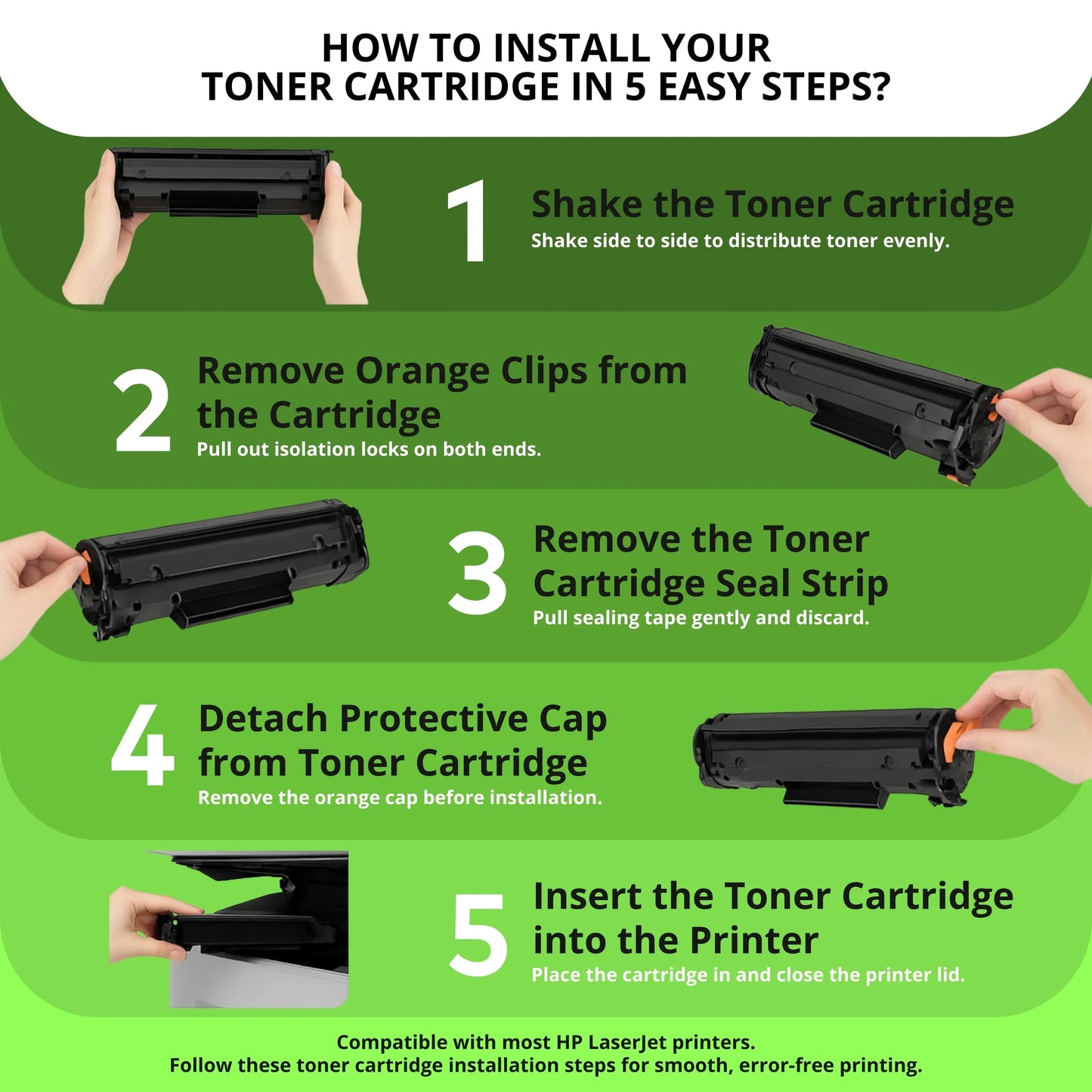 TCT 218A Toner Cartridge 4 Pack - Premium Compatible Replacement WITH CHIP - not compatible with "-e" suffix printers - True Color Toner