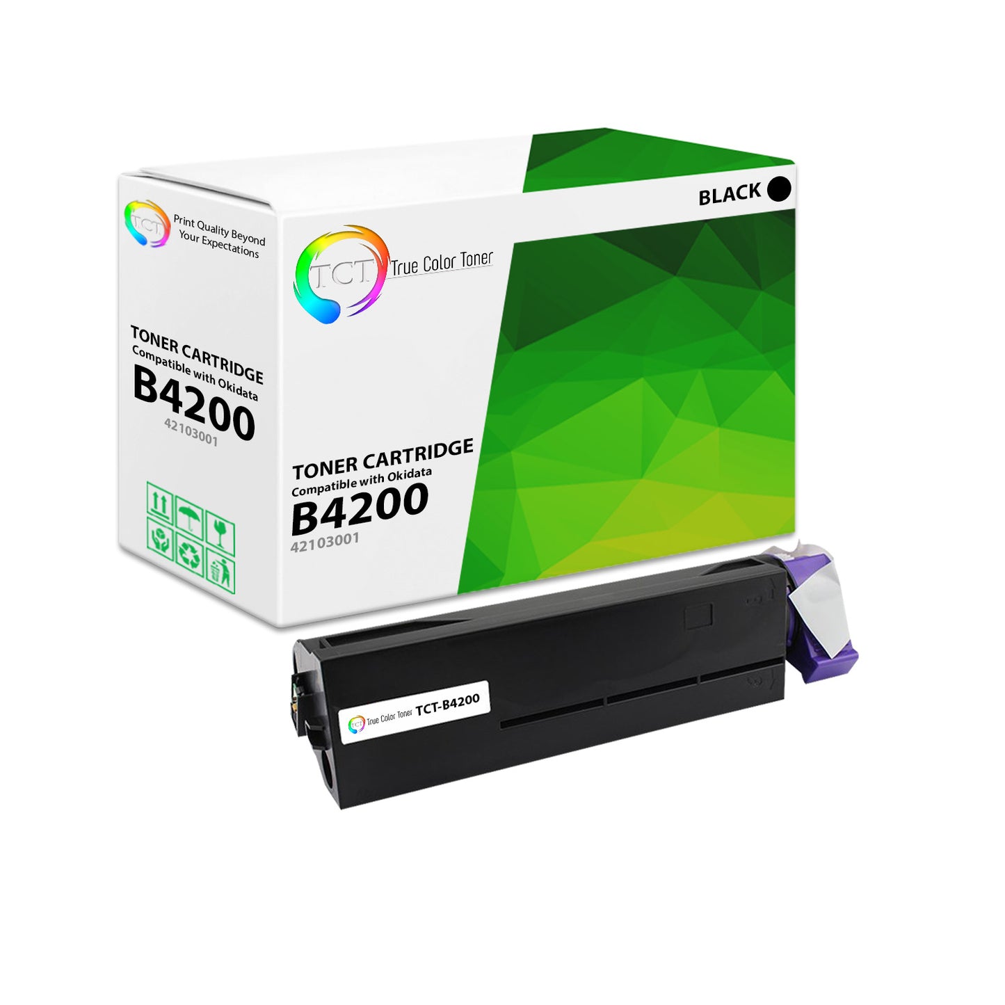 TCT Compatible Toner Cartridge Replacement for the Okidata B4200 Series - 1 Pack Black