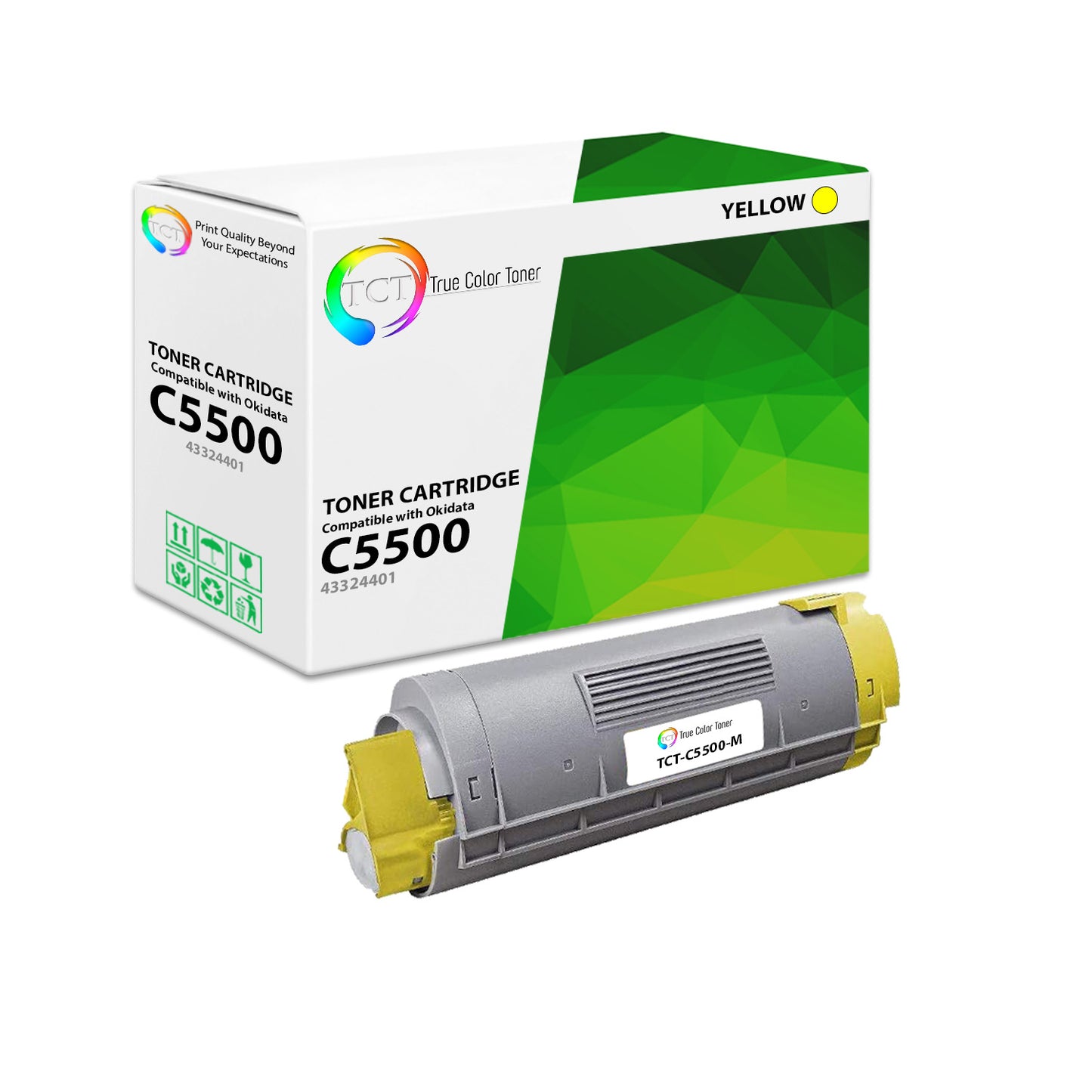 TCT Compatible Toner Cartridge Replacement for the Okidata C5500 Series - 1 Pack Yellow