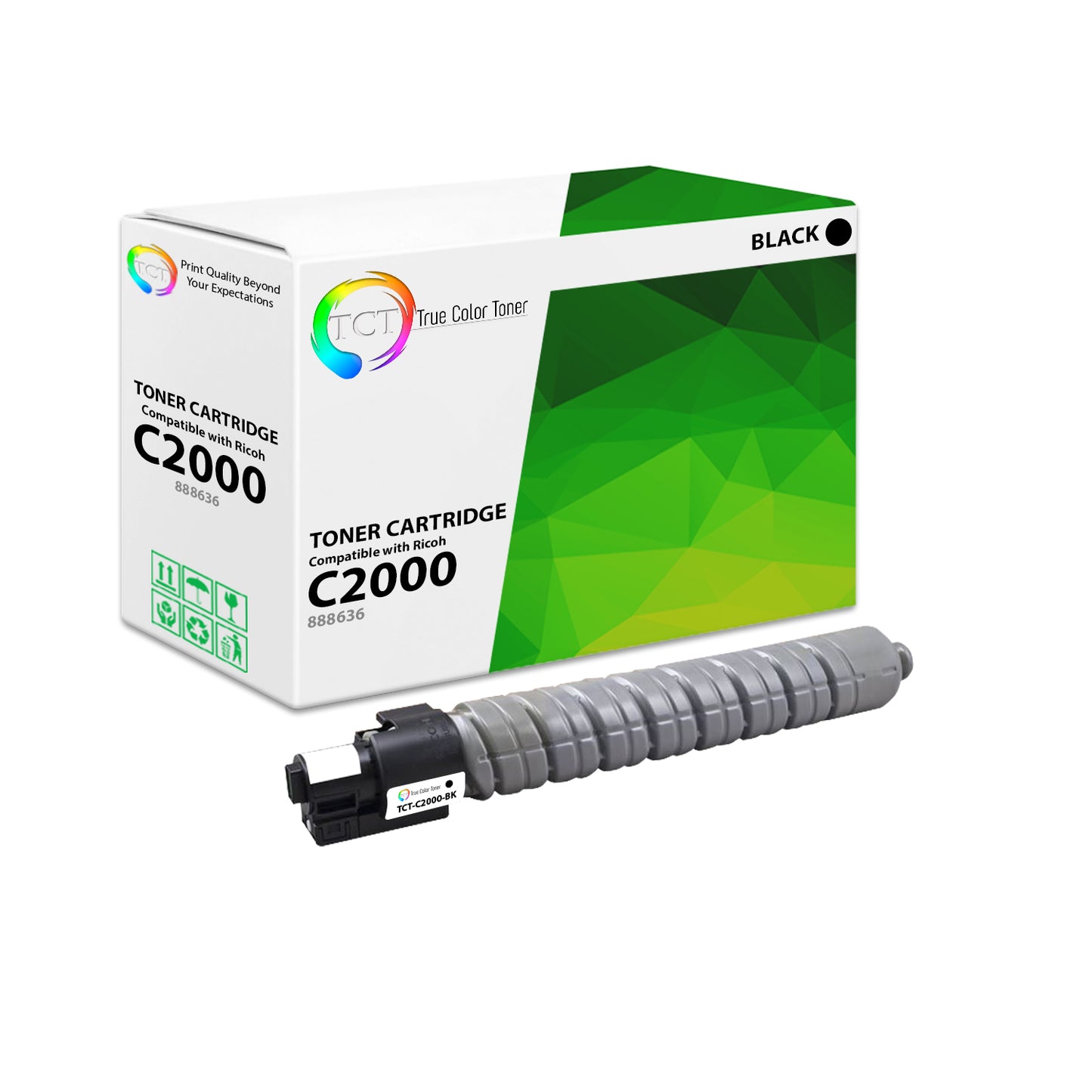 TCT Compatible Toner Cartridge Replacement for the Ricoh C2000 Series - 1 Pack Black
