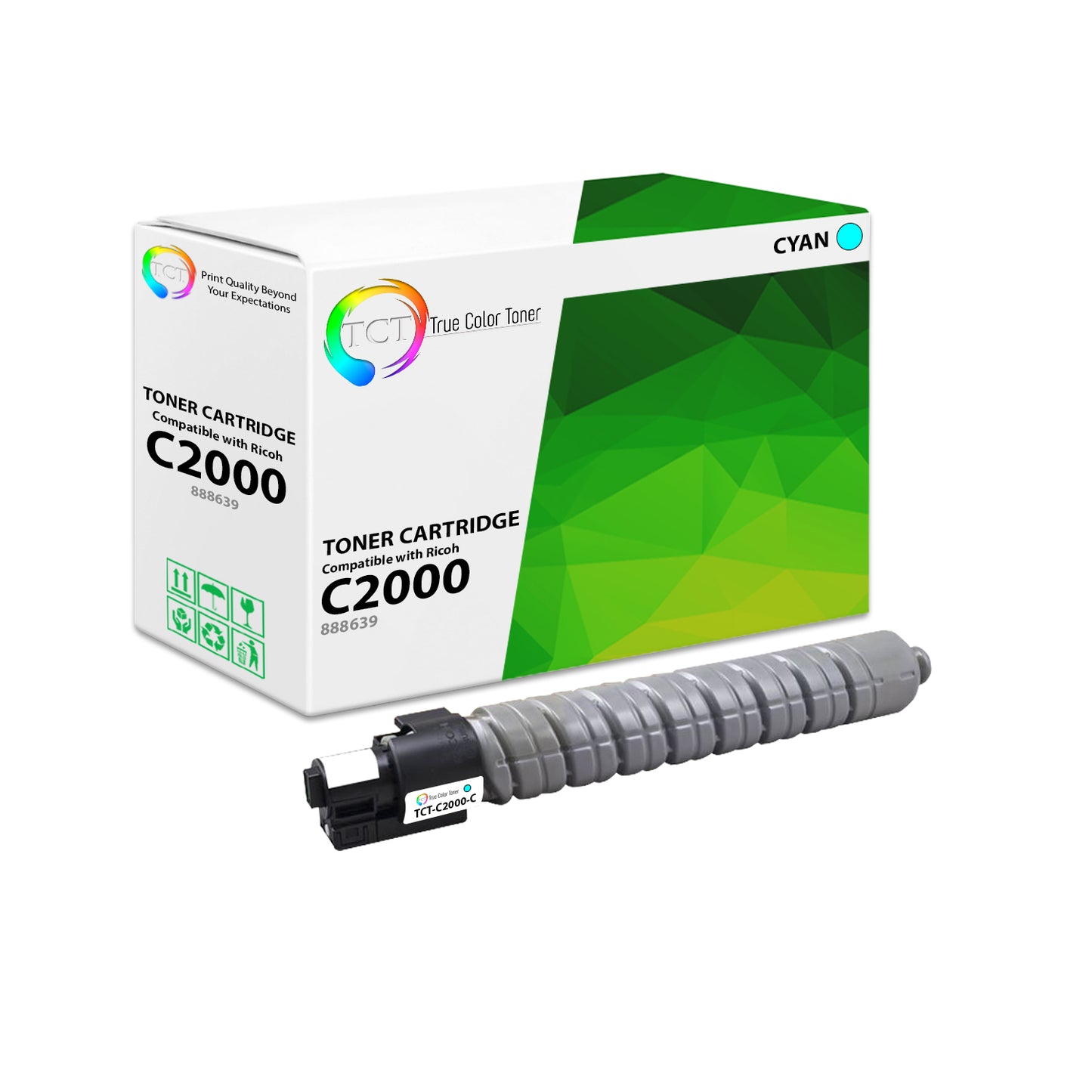 TCT Compatible Toner Cartridge Replacement for the Ricoh C2000 Series - 1 Pack Cyan