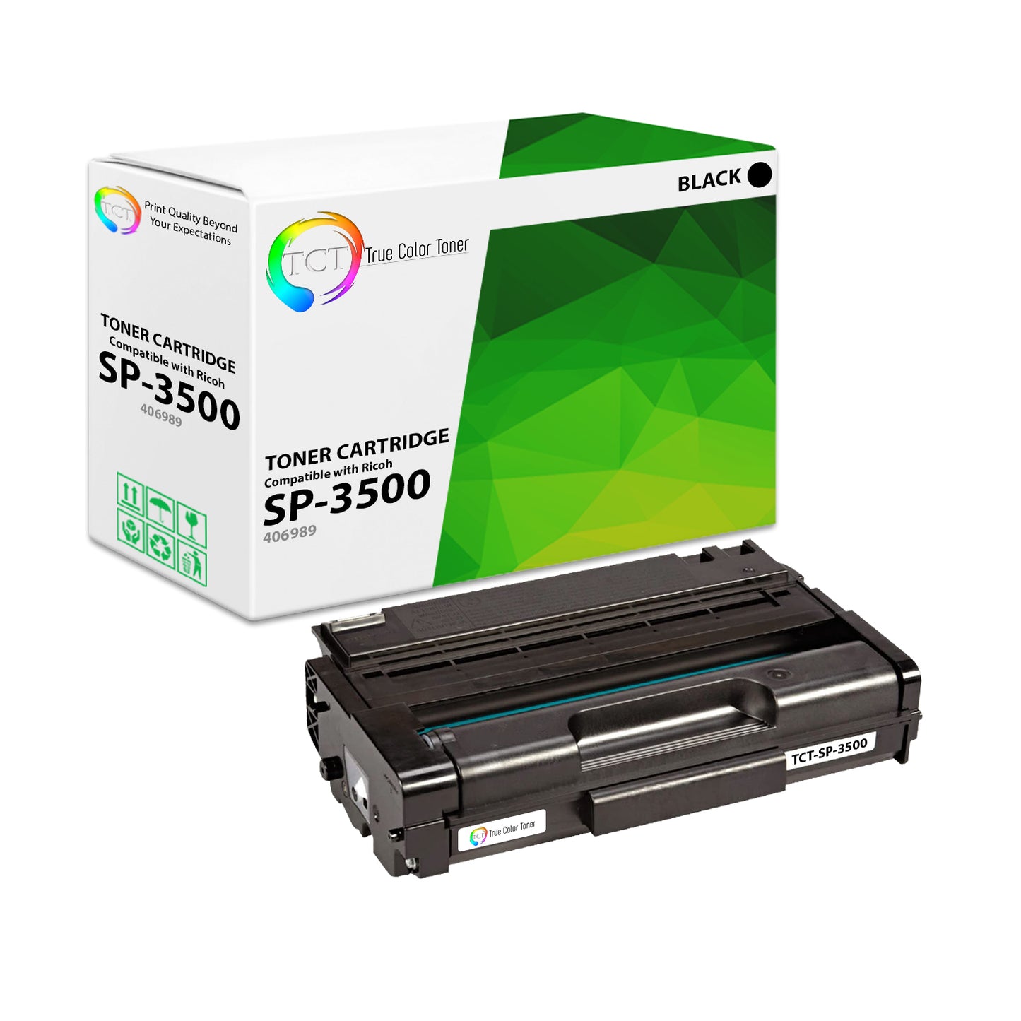 TCT Compatible Toner Cartridge Replacement for the Ricoh SP-3500 Series - 1 Pack Black