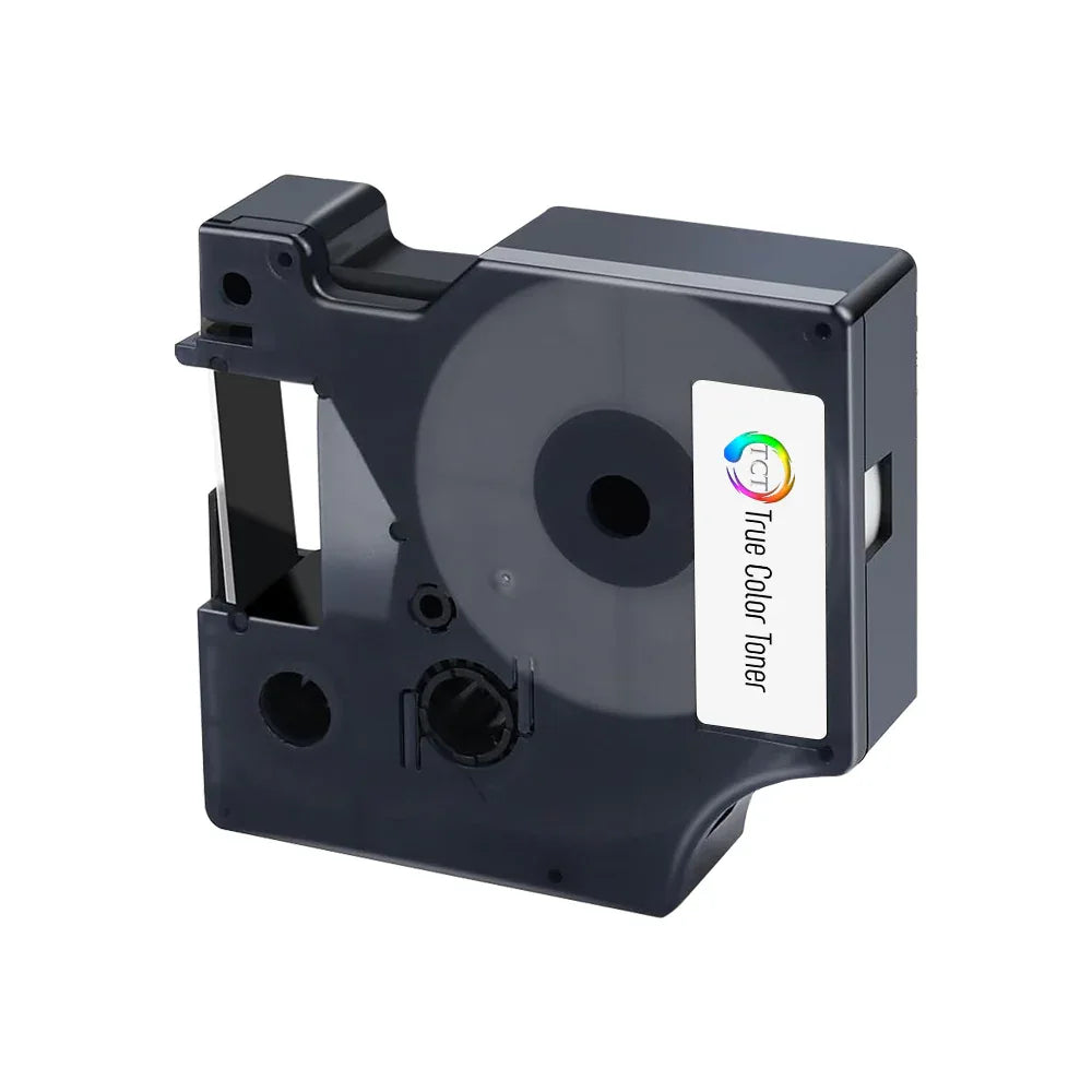 TCT 2Pk Compatible Dymo 40910 works with Dymo LabelManager 100 120P 150 160 1/2 inch (12mm) x 23 ft (7m) Black on White - True Color Toner