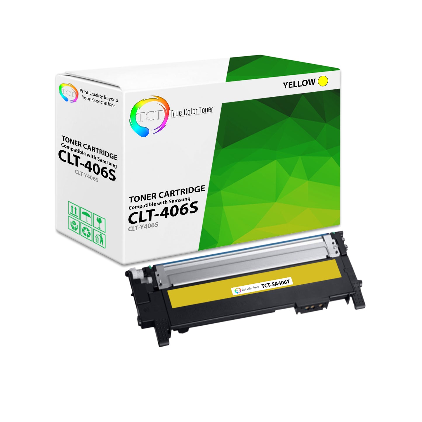TCT Compatible Toner Cartridge Replacement for the Samsung CLT-406S Series - 1 Pack Yellow