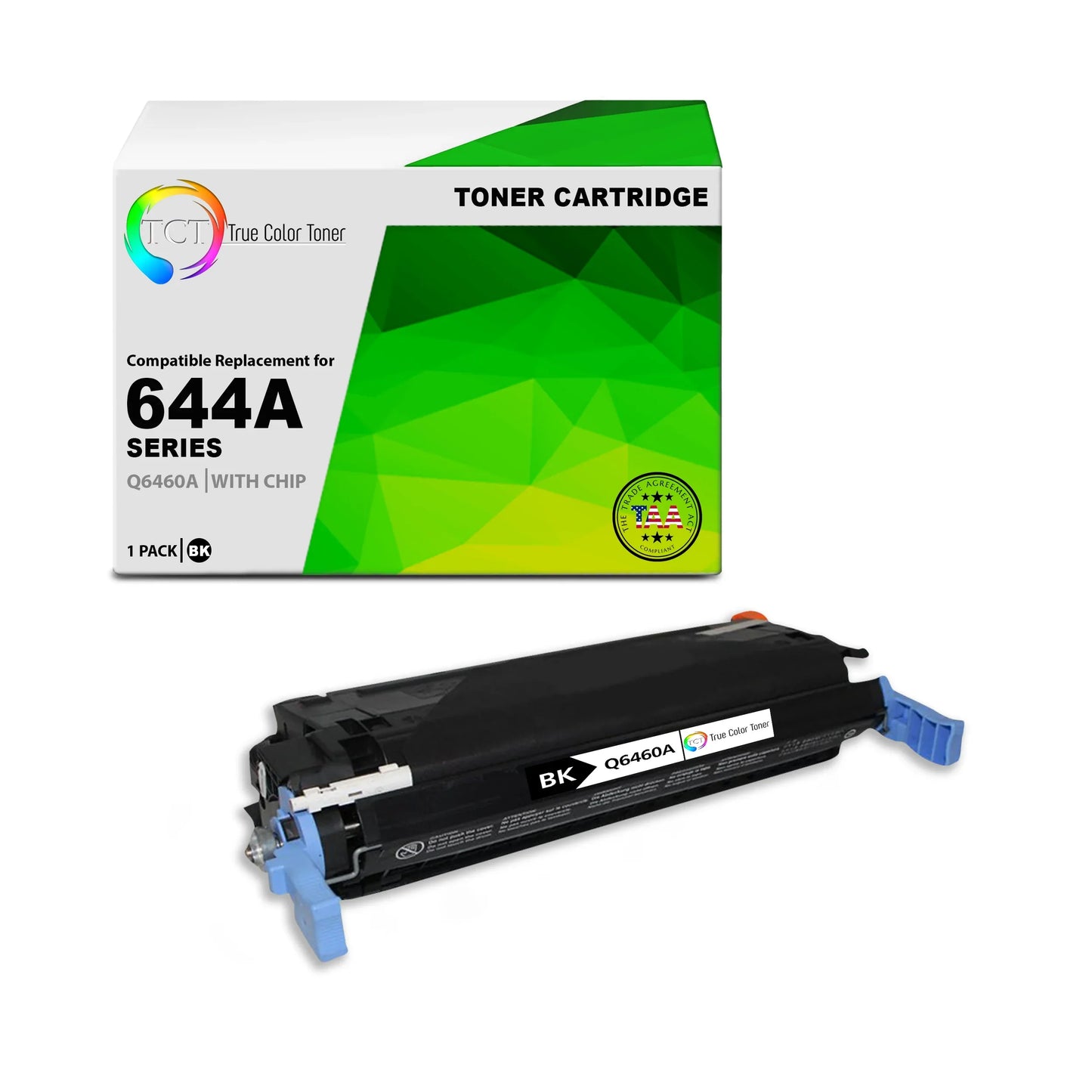 TCT 644A Black Toner Cartridge - TAA Compliant Compatible Replacement for HP 644A Q6460A - True Color Toner