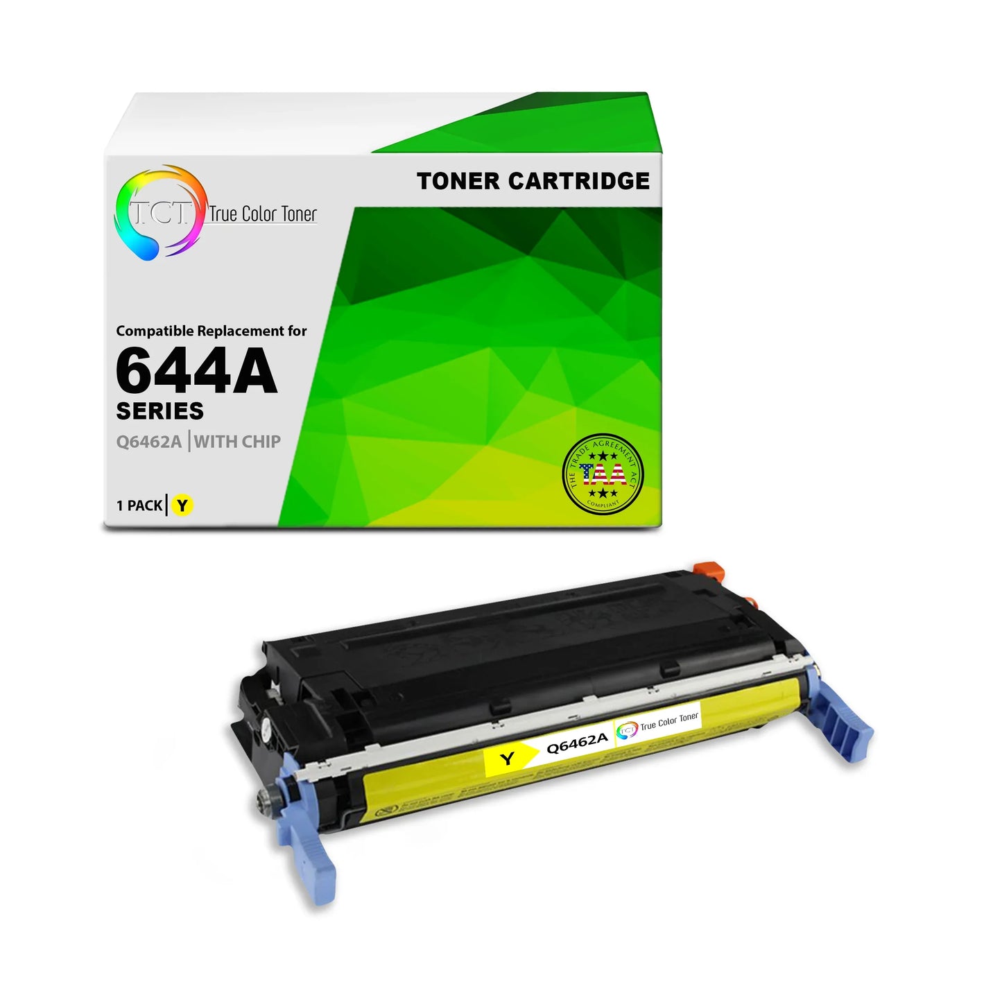 TCT 644A Yellow Toner Cartridge - TAA Compliant Compatible Replacement for HP 644A Q6462A - True Color Toner