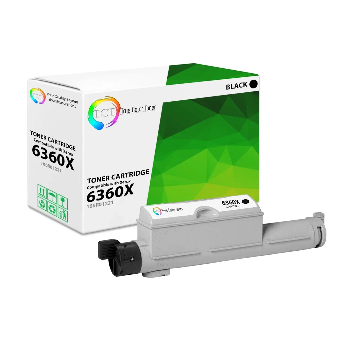 TCT Compatible High Yield Toner Cartridge Replacement for the Xerox 6360 Series - 1 Pack Black - True Color Toner
