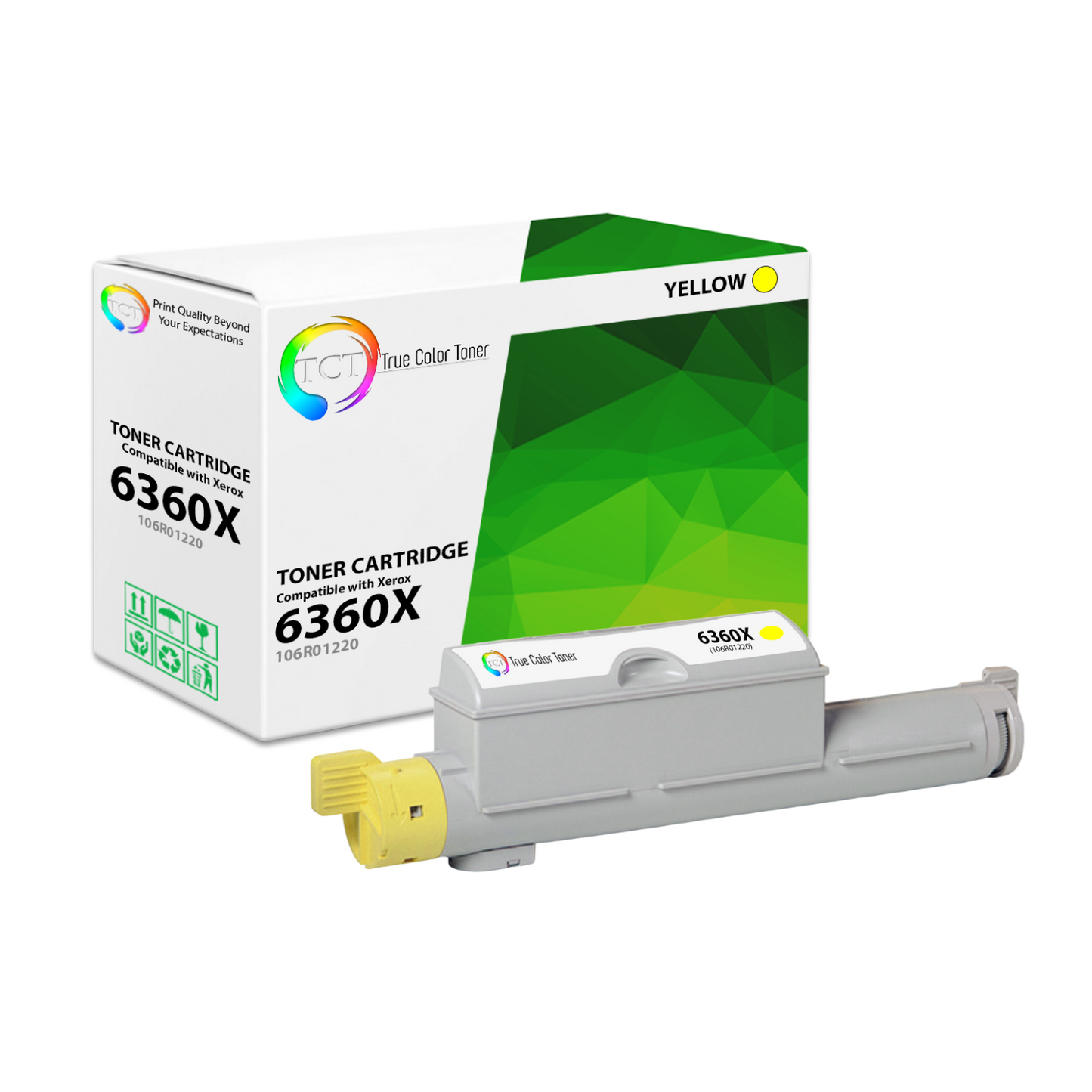 TCT Compatible High Yield Toner Cartridge Replacement for the Xerox 6360 Series - 1 Pack Yellow