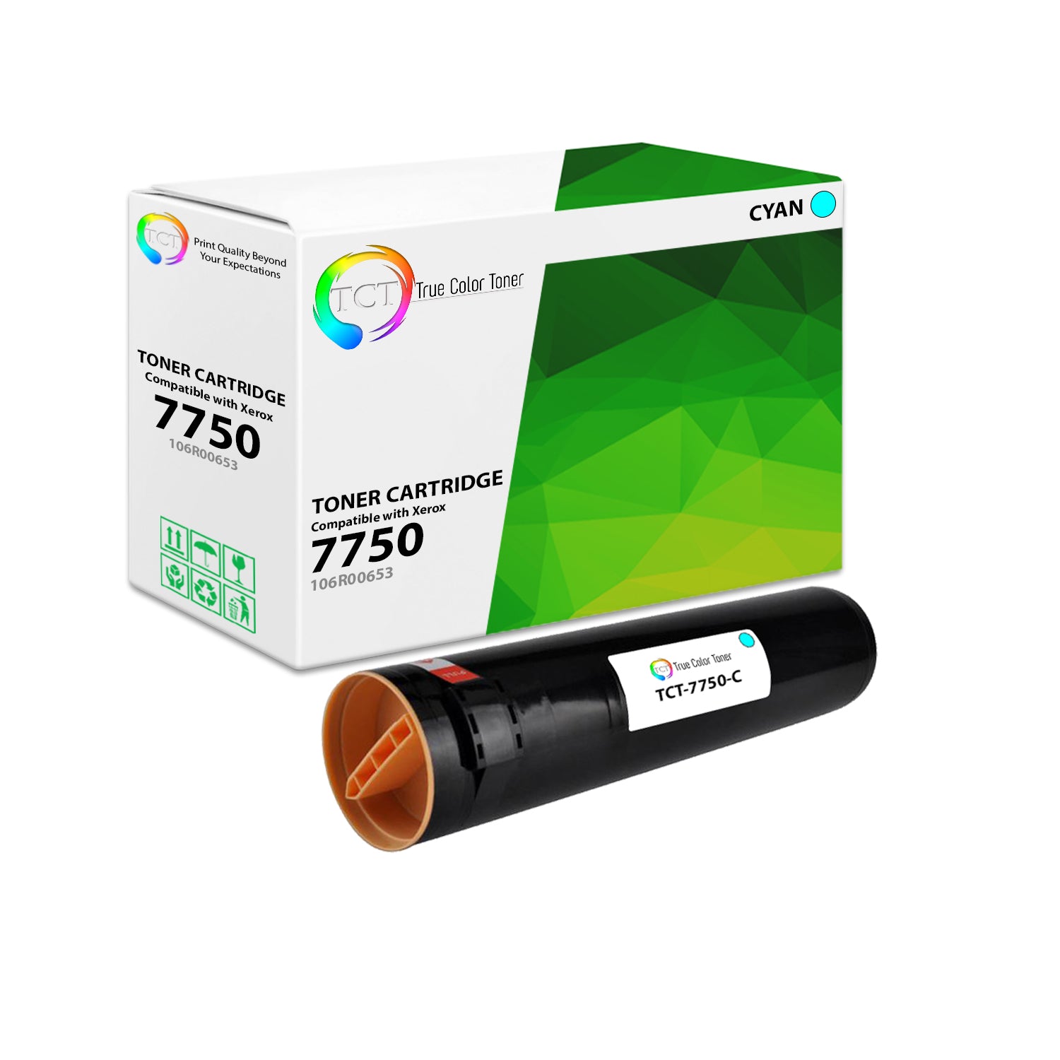 TCT Compatible Toner Cartridge Replacement for the Xerox 7750 Series - 1 Pack Cyan