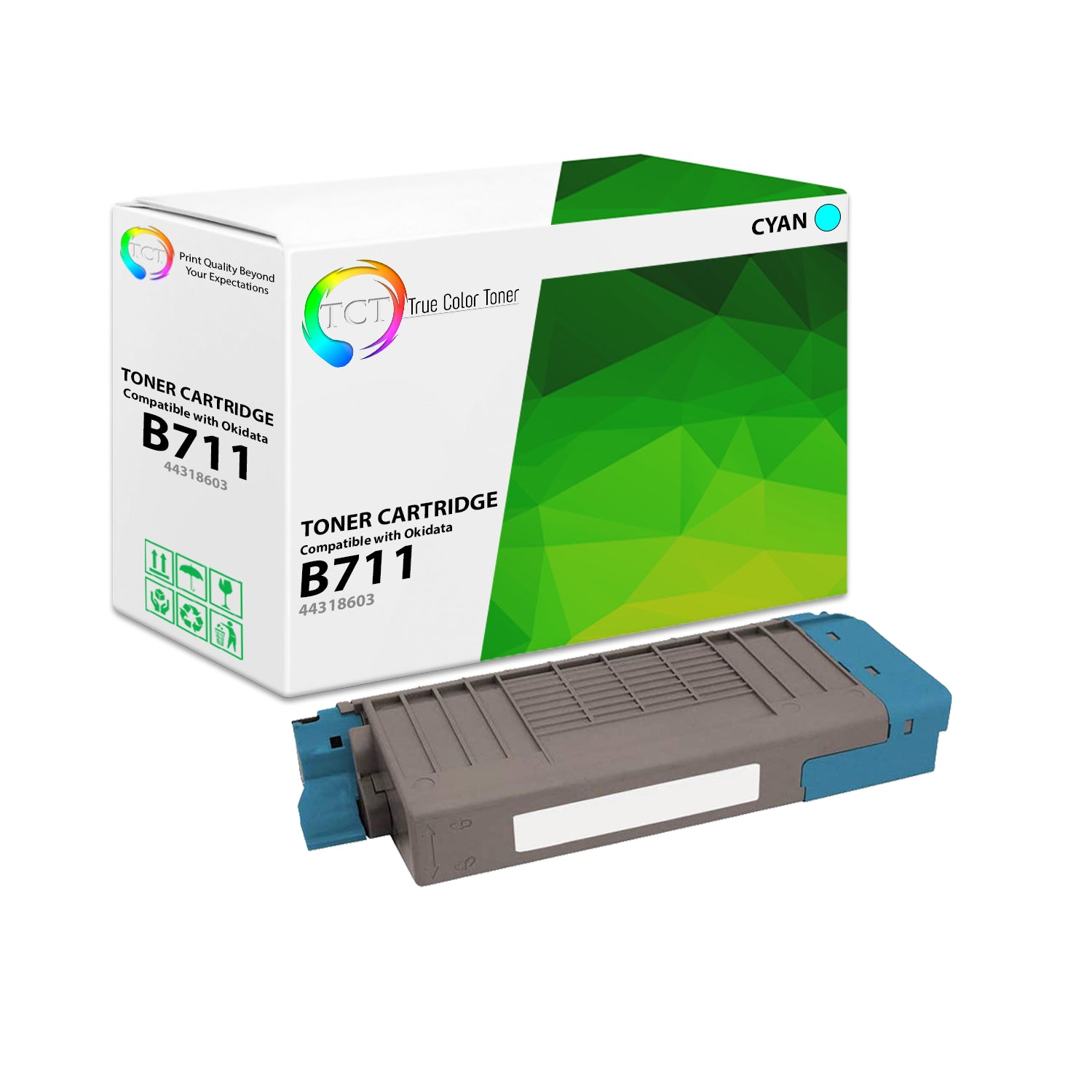 TCT Compatible Toner Cartridge Replacement for the Okidata C711 Series - 1 Pack Cyan