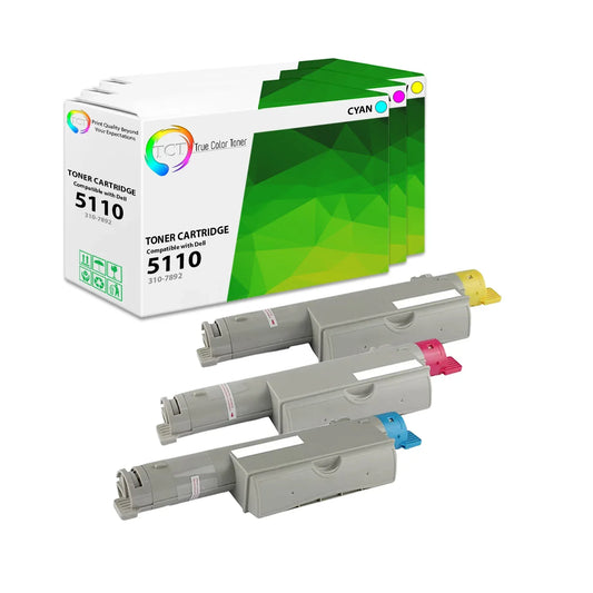 TCT Compatible Toner Cartridge Replacement for the Dell 5110 Series - 3 Pack (C, M, Y) - True Color Toner