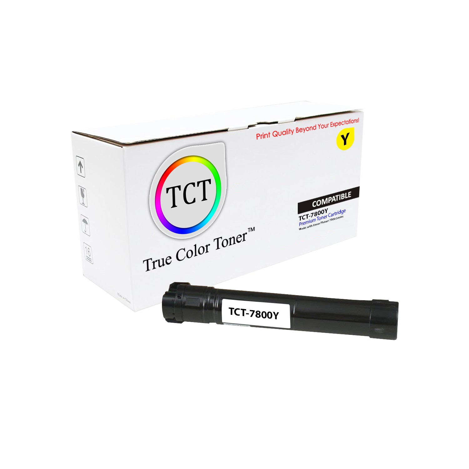 TCT Compatible High Yield Toner Cartridge Replacement for the Xerox 7800 Series - 1 Pack Yellow