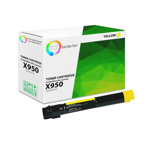 TCT Remanufactured Toner Cartridge Replacement for the Lexmark X950 Series - 1 Pack Yellow