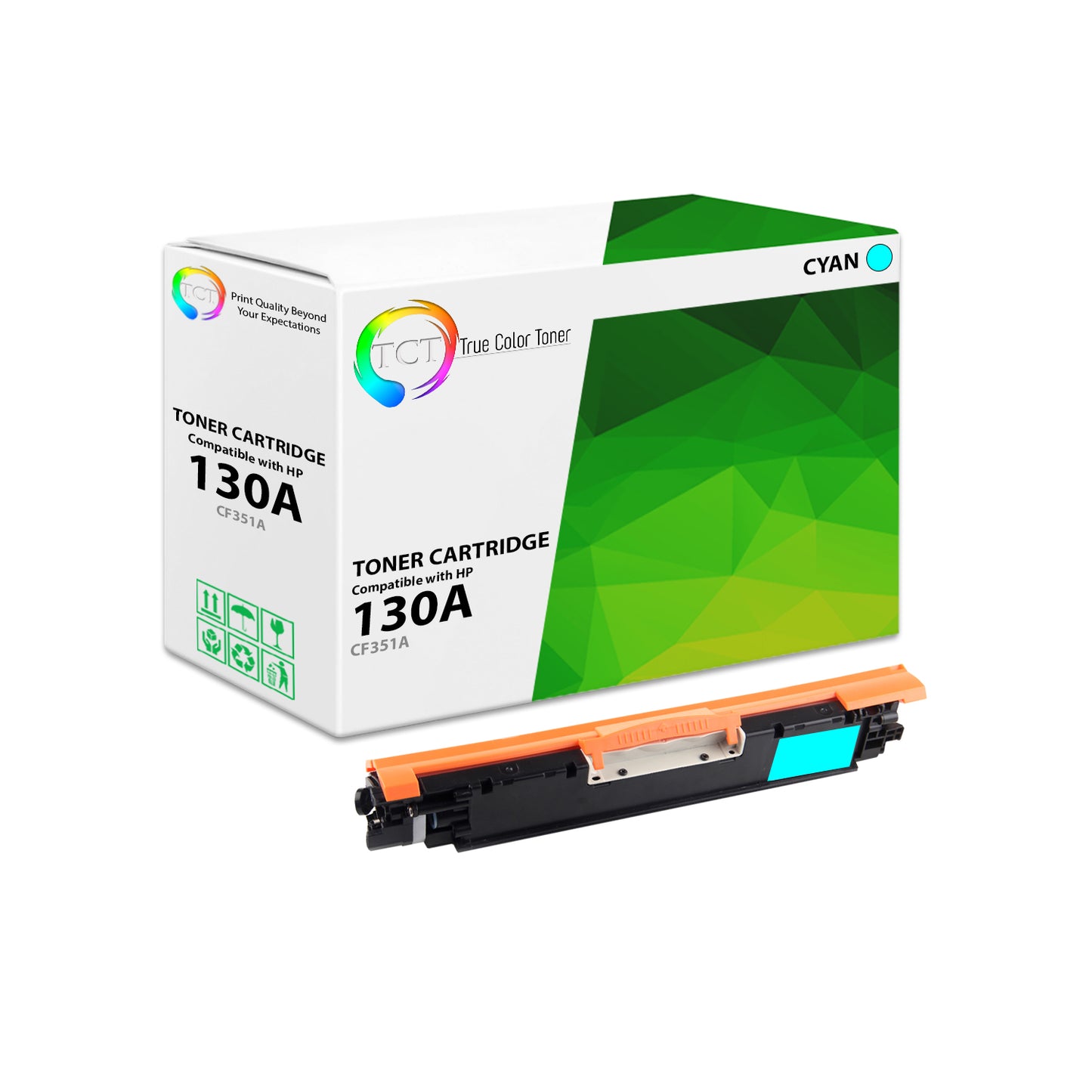 TCT Compatible Toner Cartridge Replacement for the HP 130A Series - 1 Pack Cyan