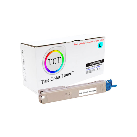 TCT Compatible Toner Cartridge Replacement for the Okidata C3400 Series - 1 Pack Cyan