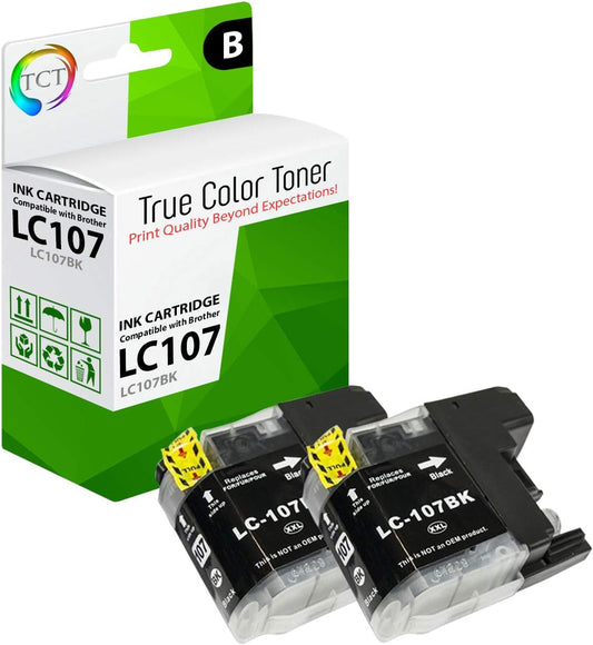 TCT Compatible Ink Cartridge Replacement for the Brother LC107 Series - 2 Pack Black