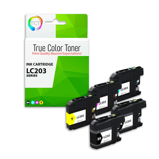 TCT LC203 Ink Cartridge 5 Pack - Premium Compatible Replacement for Brother LC203 LC203BK LC203C LC203M LC203Y - True Color Toner