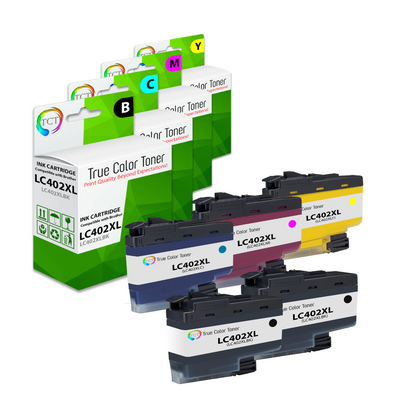 TCT Compatible HY Ink Cartridge Replacement for the Brother LC402XL Series - 5 Pack (BK, C, M, Y)