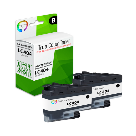TCT Compatible Ink Cartridge Replacement for the Brother LC404 Series - 2 Pack Black