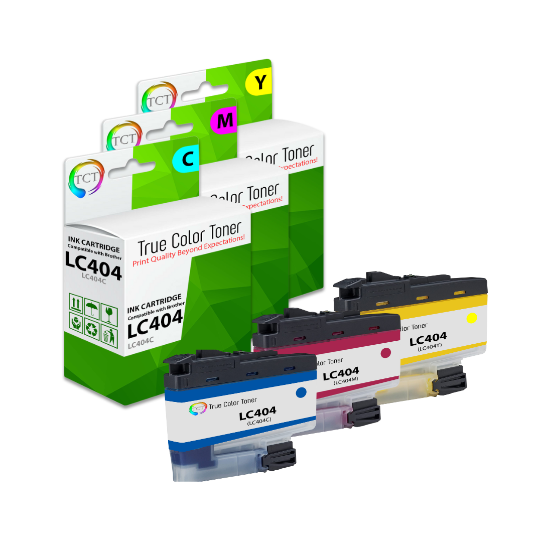 TCT Compatible Ink Cartridge Replacement for the Brother LC404 Series -  3 Pack (C,M,Y)