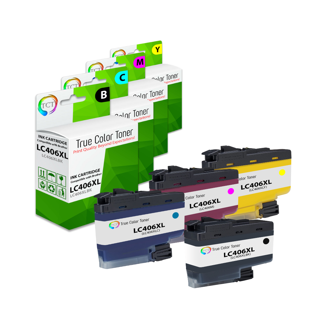 TCT Compatible HY Ink Cartridge Replacement for the Brother LC406XL Series - 4 Pack (BK, C, M, Y)