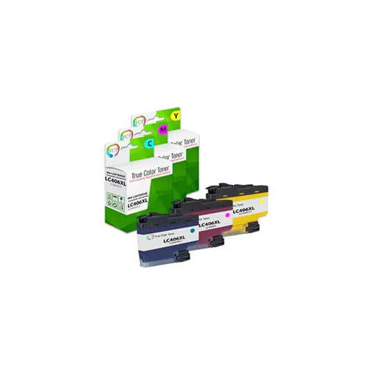 TCT LC406XL Color Ink Cartridge 3 Pack - Compatible With Brother LC406XLC LC406XLM LC406XLY High Yield