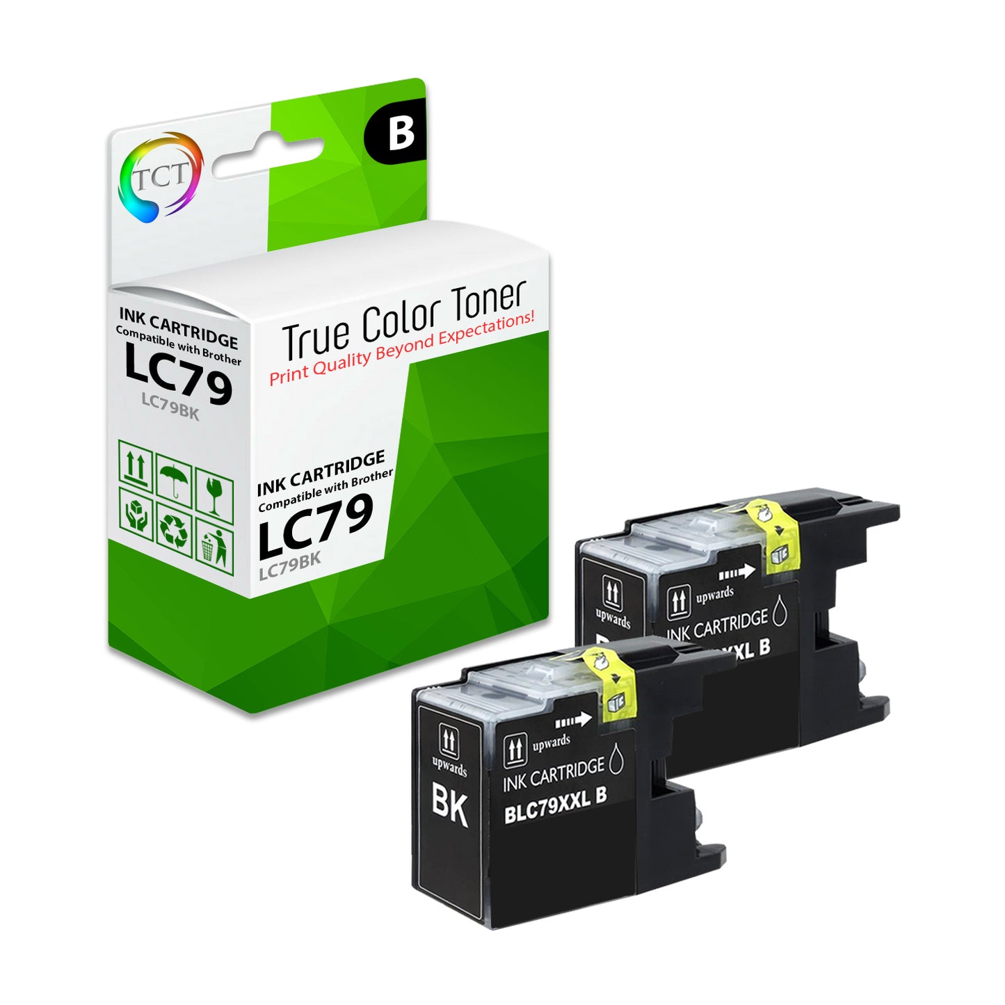TCT Compatible Super HY Ink Cartridge Replacement for the Brother LC79 Series - 2 Pack Black