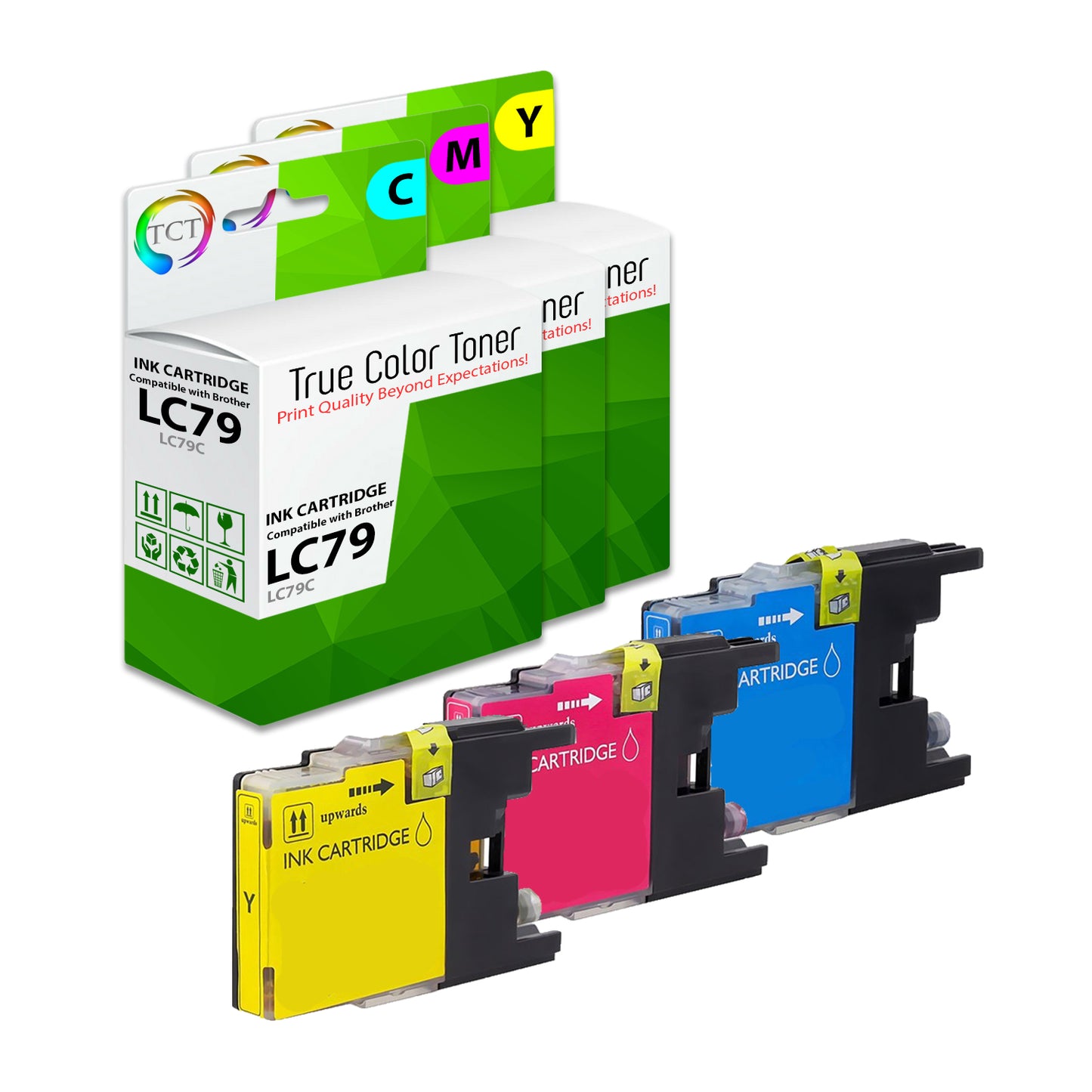 TCT Compatible Super HY Ink Cartridge Replacement for the Brother LC79 Series - 3 Pack (C, M, Y)
