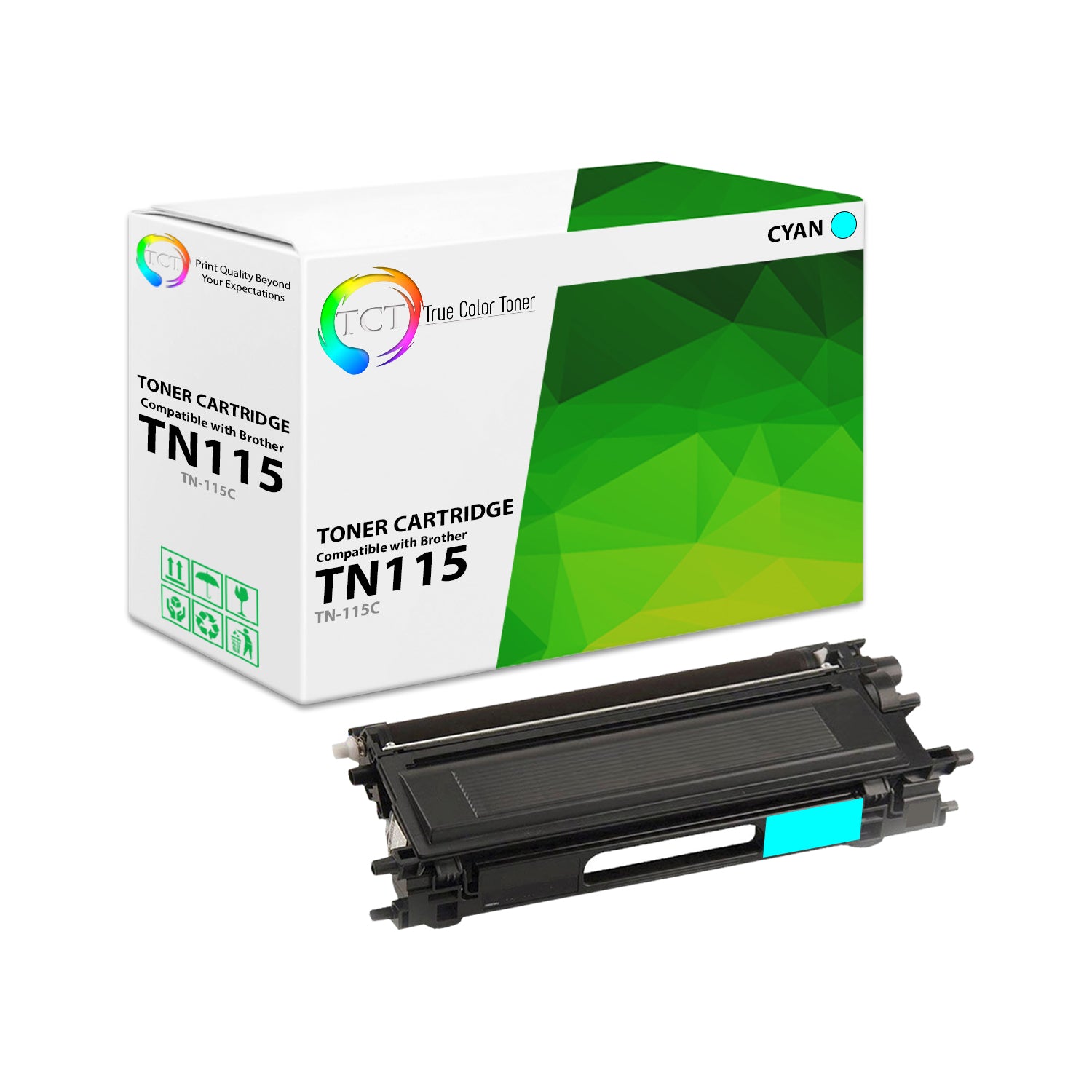 TCT Compatible Toner Cartridge Replacement for the Brother TN115 Series - 1 Pack Cyan