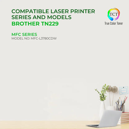 TCT TN229 Black Toner Cartridge 2 Pack - Premium Compatible Replacement for Brother TN229 TN-229BK - True Color Toner