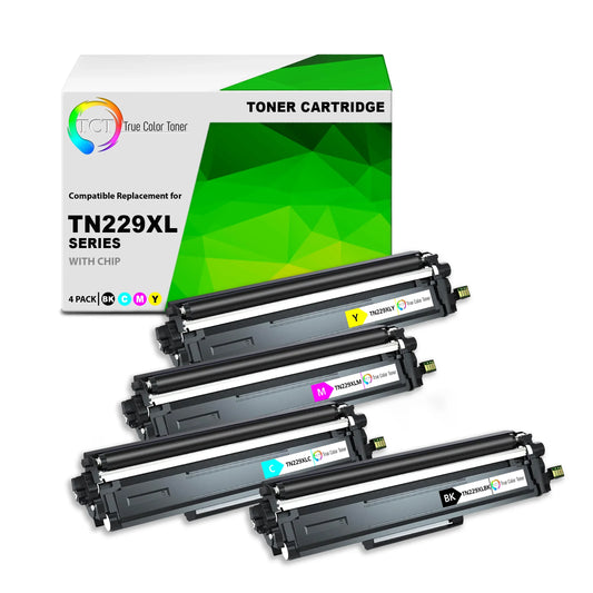 TCT TN229 Toner Cartridge 4 Pack - Premium Compatible Replacement for Brother TN229 High Yield - True Color Toner