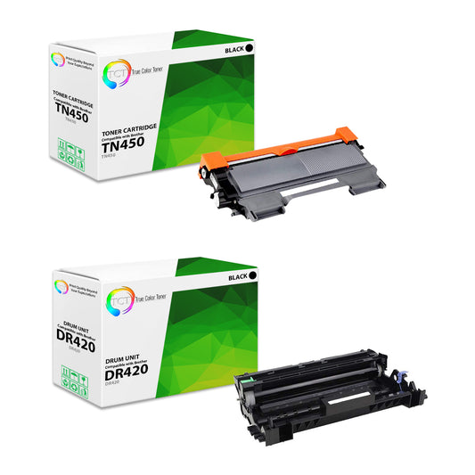 TCT Compatible Toner Cartridge and Drum Replacement for the Brother TN420 DR420 Series - 3 Pack