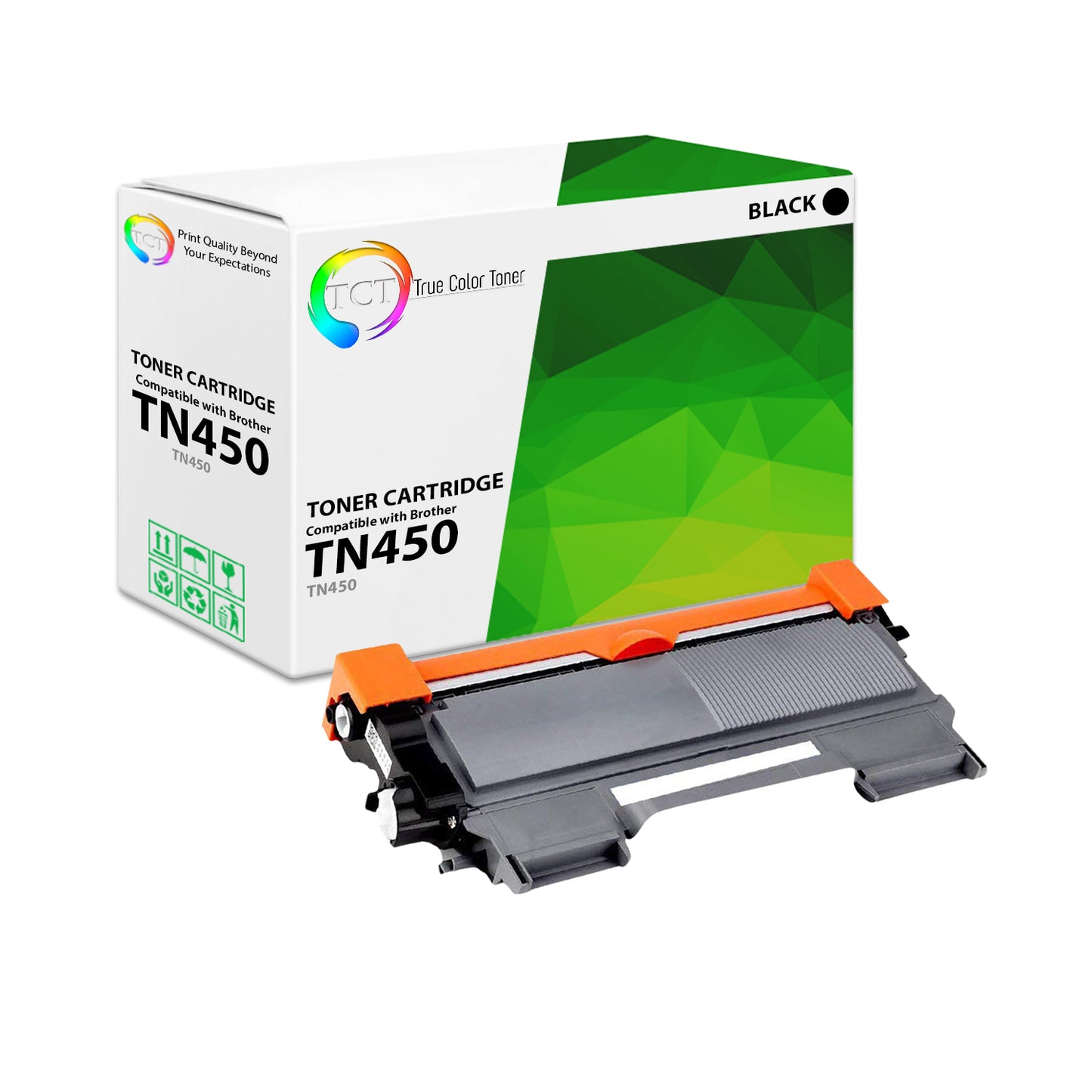 TCT Compatible High Yield Toner Cartridge Replacement for the Brother TN450 Series - 1 Pack Black