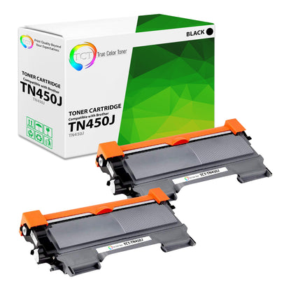 TCT Compatible Jumbo Toner Cartridge Replacement for the Brother TN-420 TN-450 Series - 2 Pack Black