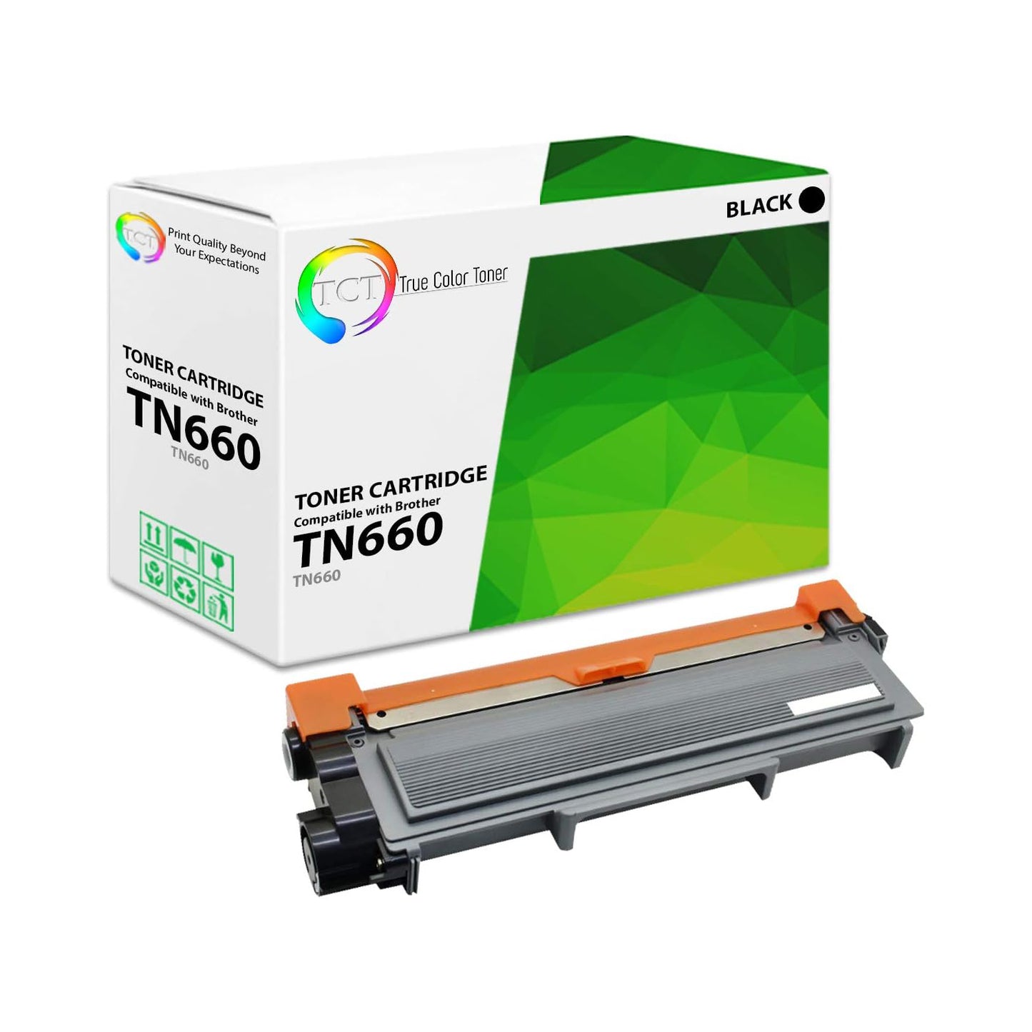 TCT Compatible High Yield Toner Cartridge Replacement for the Brother TN660 Series - 1 Pack Black