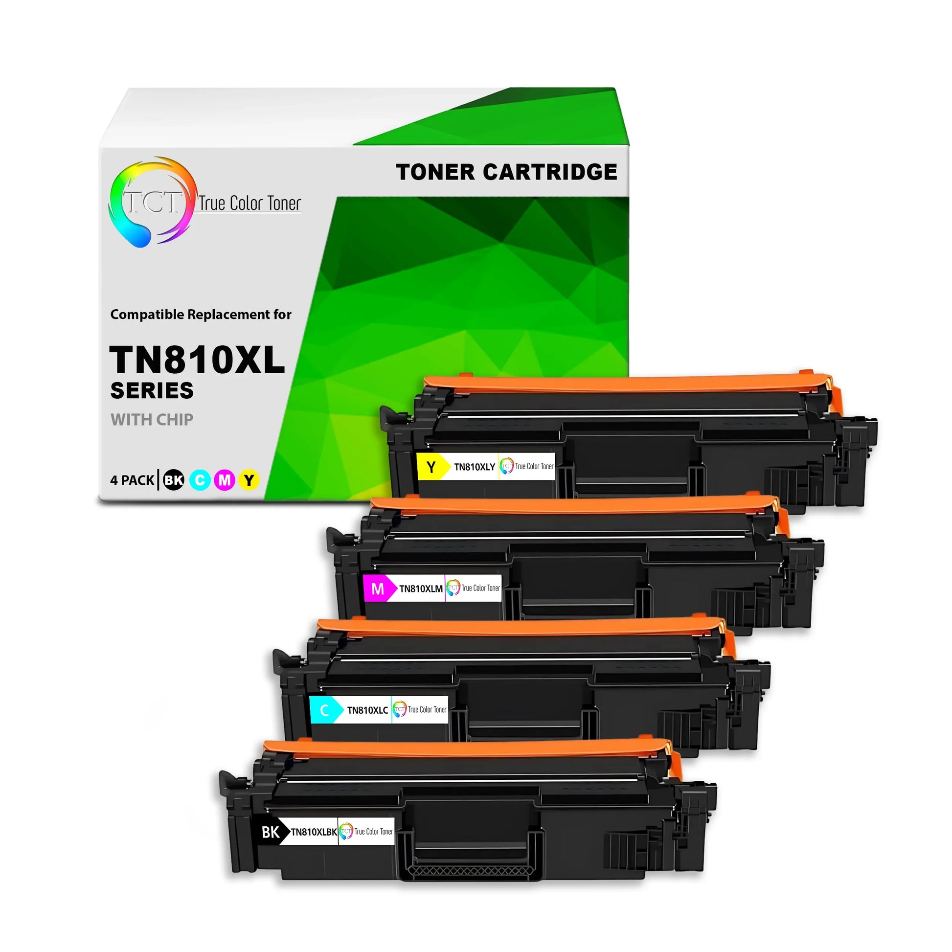 TCT TN810XL Toner Cartridge 4 Pack - Premium Compatible Replacement for Brother TN810 TN-810XL High Yield - True Color Toner