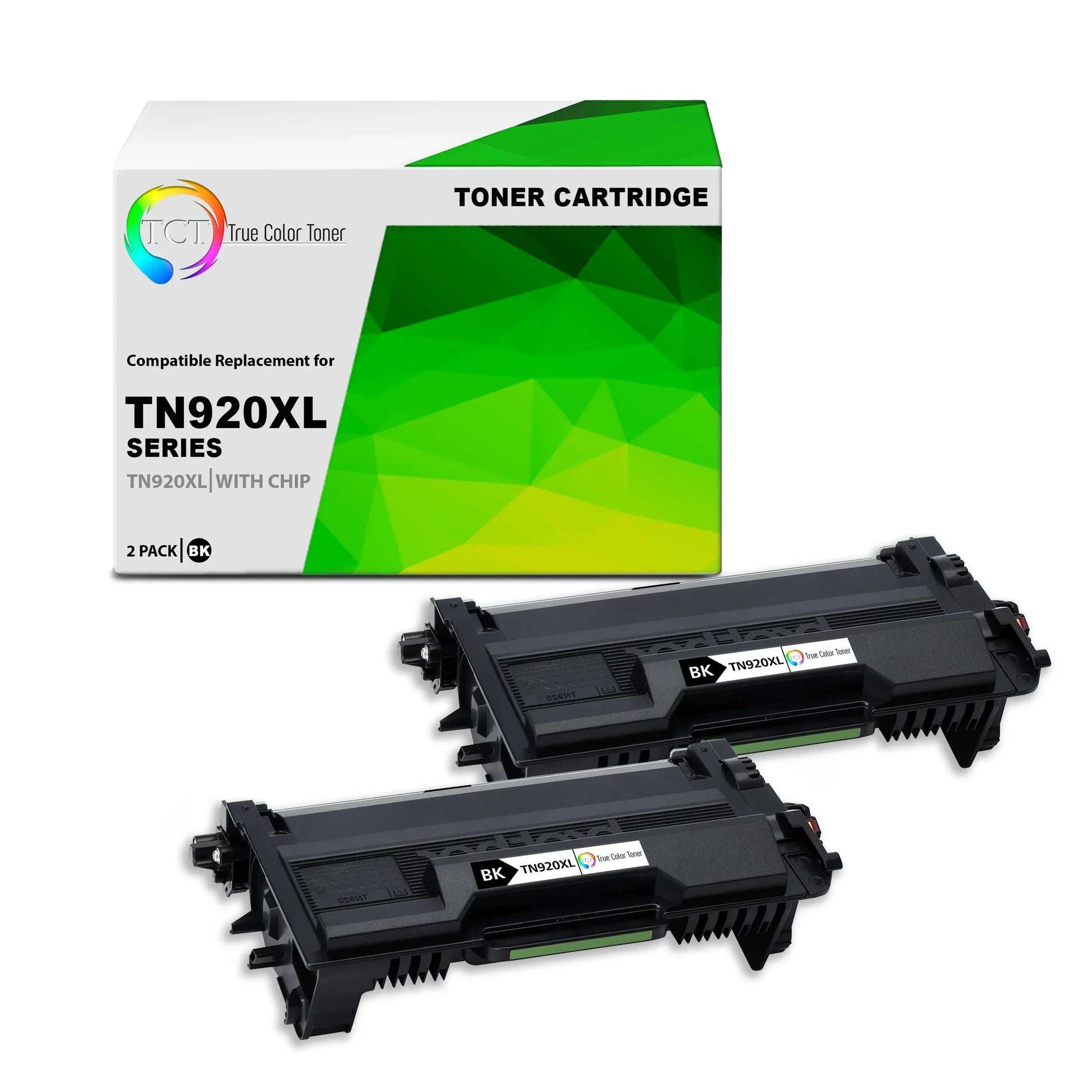 TCT TN920 Toner Cartridge 2 Pack - Premium Compatible Replacement for Brother TN920 TN-920XL High Yield - True Color Toner