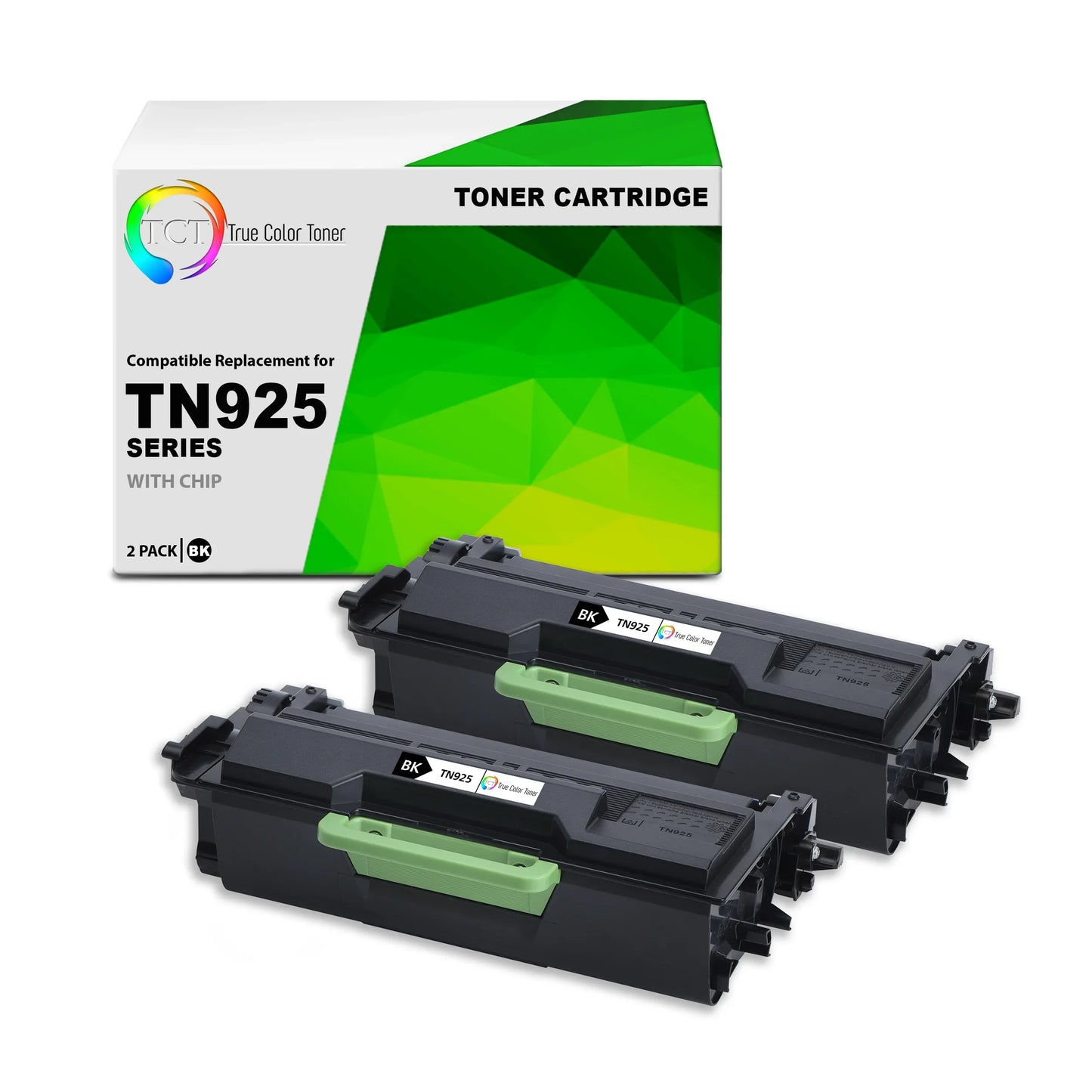 TCT TN925 Black Toner Cartridge 2-Pack – Compatible Replacement for Brother HL-L6415DWT HL-L6415DW MFC-L6915DW Printers - True Color Toner