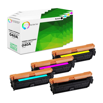 TCT Compatible Toner Cartridge Replacement for the Canon 040 Series - 4 Pack (BK, C, M, Y)