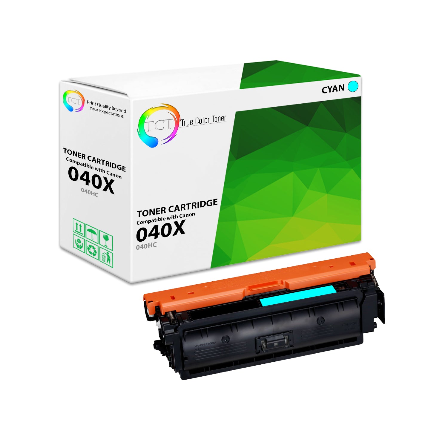TCT Compatible High Yield Toner Cartridge Replacement for the Canon 040 Series - 1 Pack Cyan