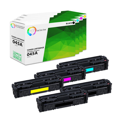 TCT Compatible Toner Cartridge Replacement for the Canon 045 Series - 5 Pack (BK, C, M, Y)