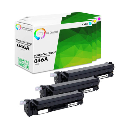 TCT Compatible Toner Cartridge Replacement for the Canon 046 Series - 3 Pack (C, M, Y)