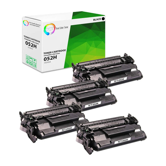 TCT Compatible High Yield Toner Cartridge Replacement for the Canon 052 Series - 4 Pack Black