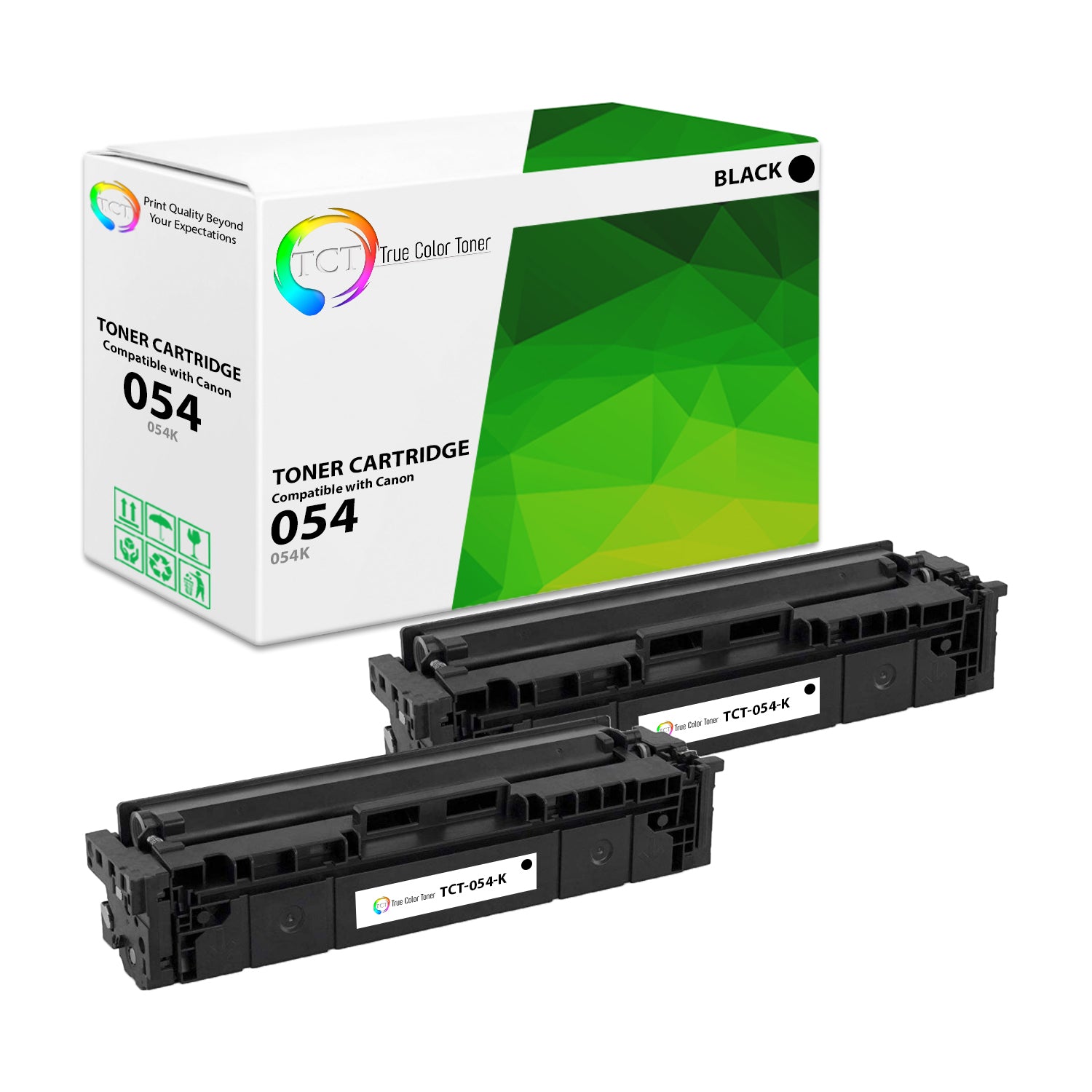 TCT Compatible Toner Cartridge Replacement for the Canon 054 Series - 2 Pack Black