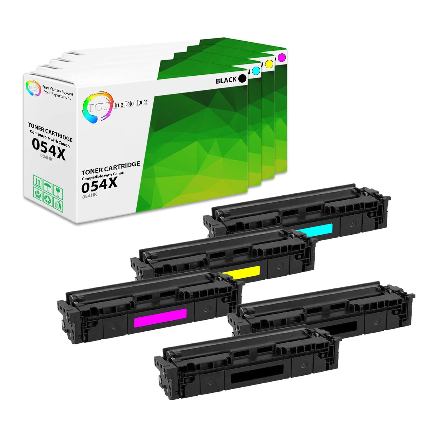 TCT Compatible HY Toner Cartridge Replacement for the Canon 054 Series - 5 Pack (BK, C, M, Y)