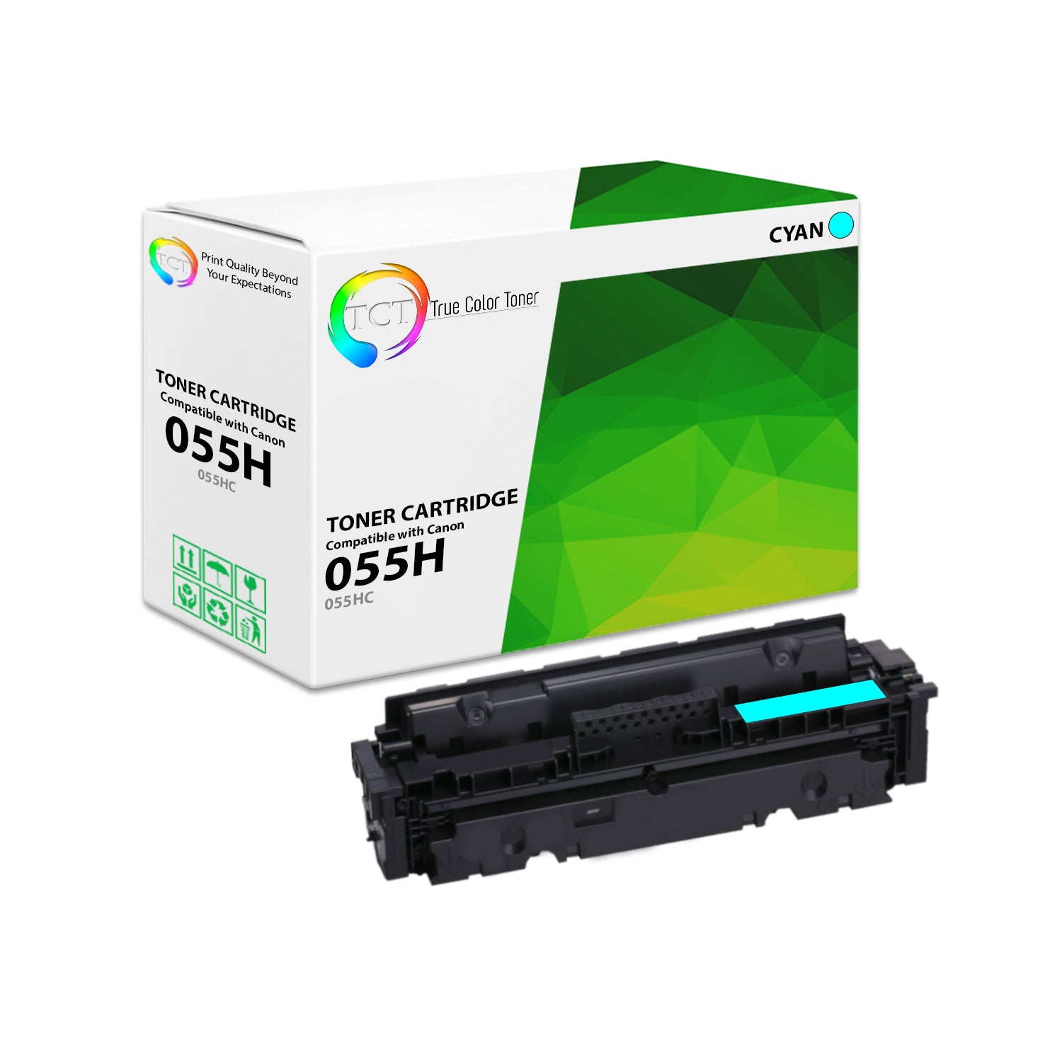TCT Compatible High Yield Toner Cartridge Replacement for the Canon 055H Series - 1 Pack Cyan