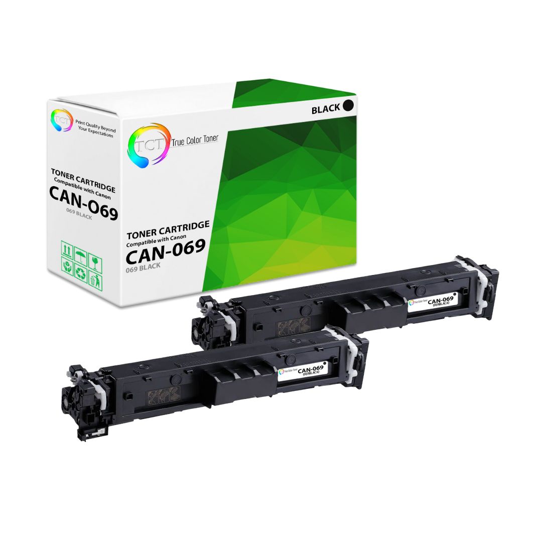 TCT Compatible Toner Cartridge Replacement for the Canon 069 Series - 2 Pack Black